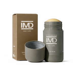 IMD Daily Care Balm with eco-friendly packaging — all-natural tattoo aftercare moisturizer