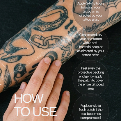 How to apply IMD Post Care Tattoo Patch — 4-step guide for cleansing, applying, and replacing the tattoo aftercare wrap