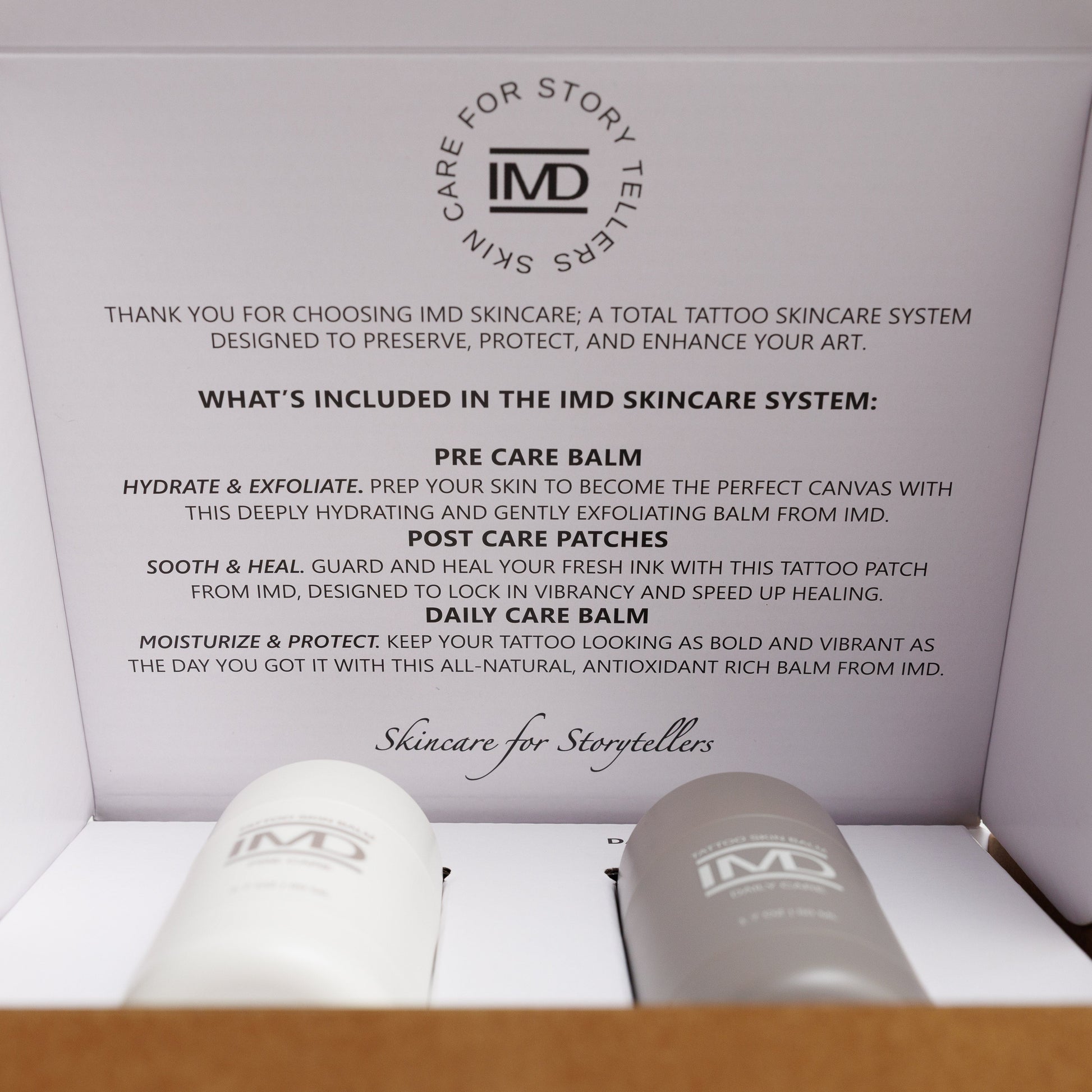 Inside the IMD Tattoo Skincare Kit — complete 3-step system to preserve, protect, and enhance tattoos (pre, post, and daily care)